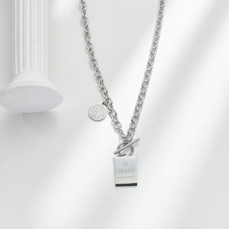 Cooraree Titanium Steel Necklaces Unisex-1