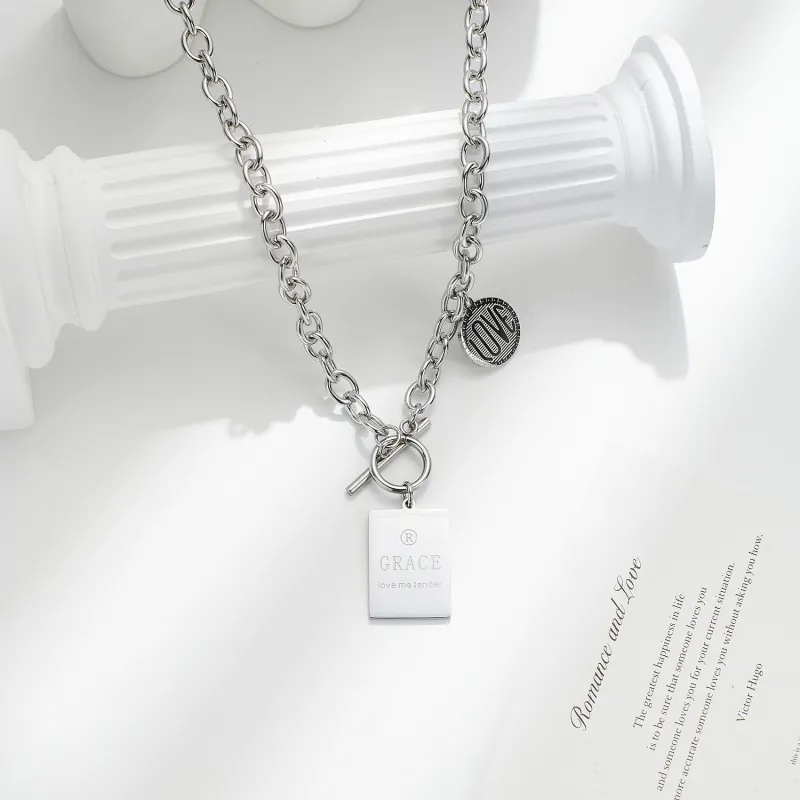 Cooraree Titanium Steel Necklaces Unisex-3