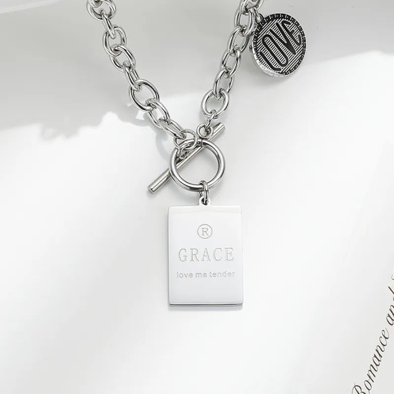 Cooraree Titanium Steel Necklaces Unisex-4