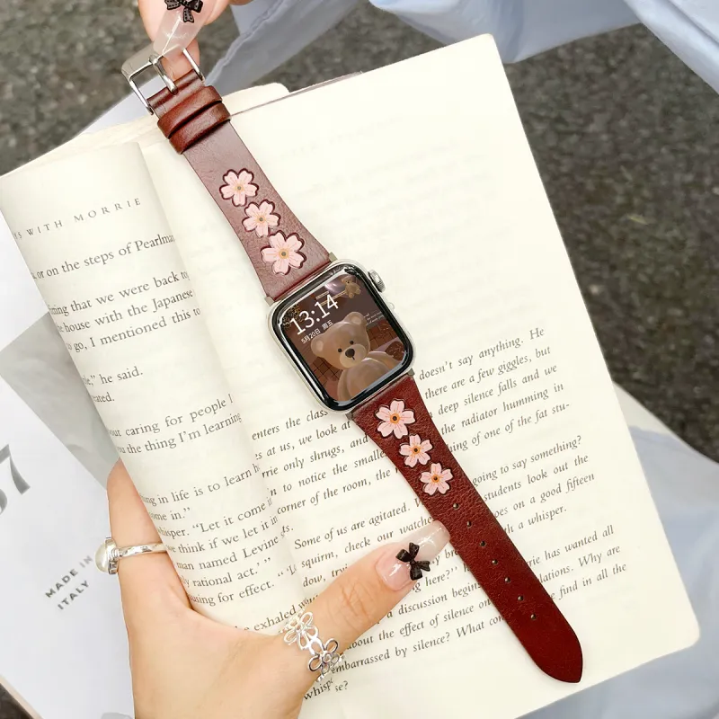 Senior's House Watch Bands Apple Compatibility 38-49mm Genuine Leather Material Women's Watch-2