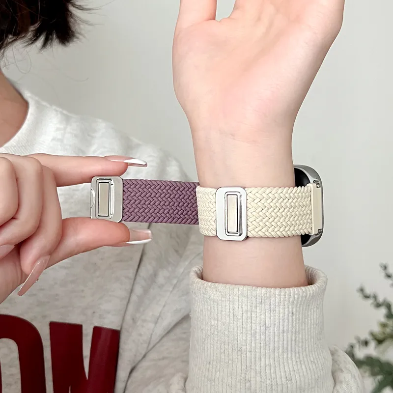 Senior's House Red Beige Compatibility Watch Band 22mm Fabric Material-15
