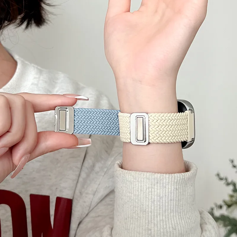Senior's House Red Beige Compatibility Watch Band 22mm Fabric Material-11