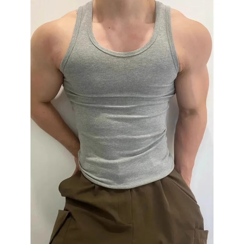 TESTUNG Fashion Minimalist Style Sleeveless Sports Shirt Unisex-24