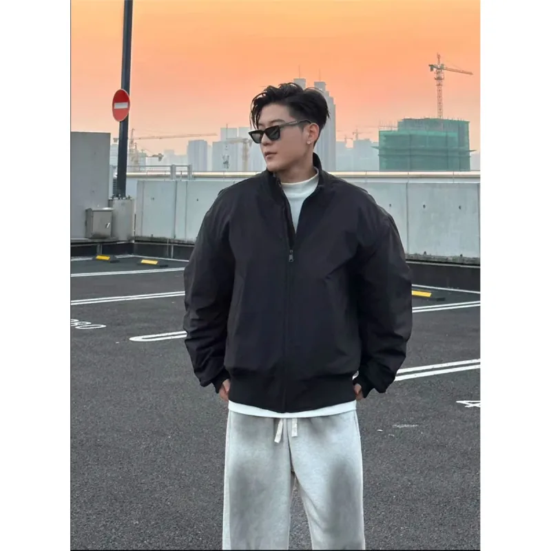 XIDELONG Jackets Coats Unisex Black-3