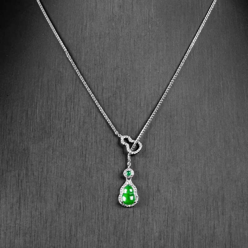 MOONS FAME Glutinous Jade Jadeite Necklaces Women's-1