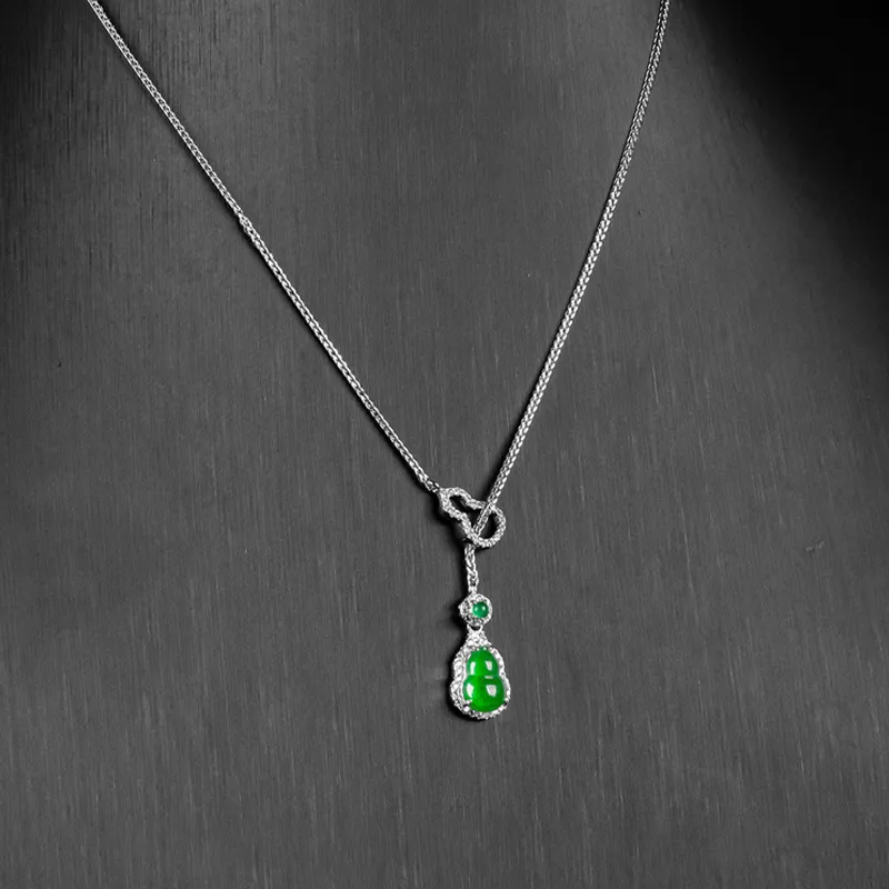 MOONS FAME Glutinous Jade Jadeite Necklaces Women's-2