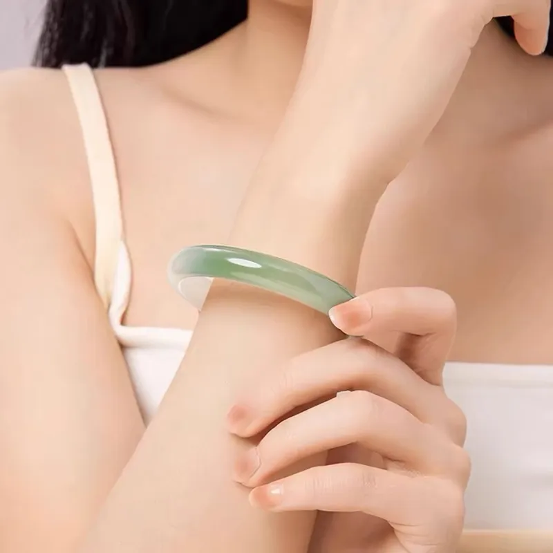 MOONS FAME Chalcedony Jade Bangles Women's-6
