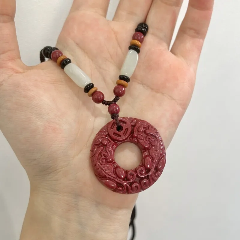 MOONS FAME Reconstructed Cinnabar Necklaces Unisex-1