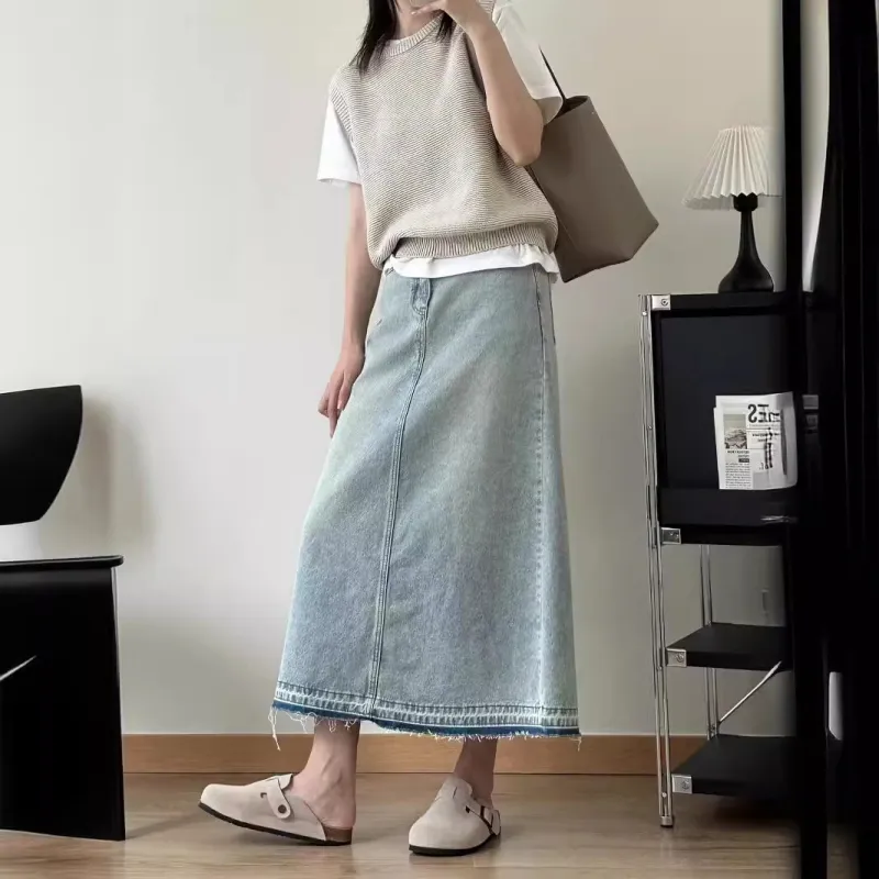 Gentle Welcome Denim Long Skirt Women's-4