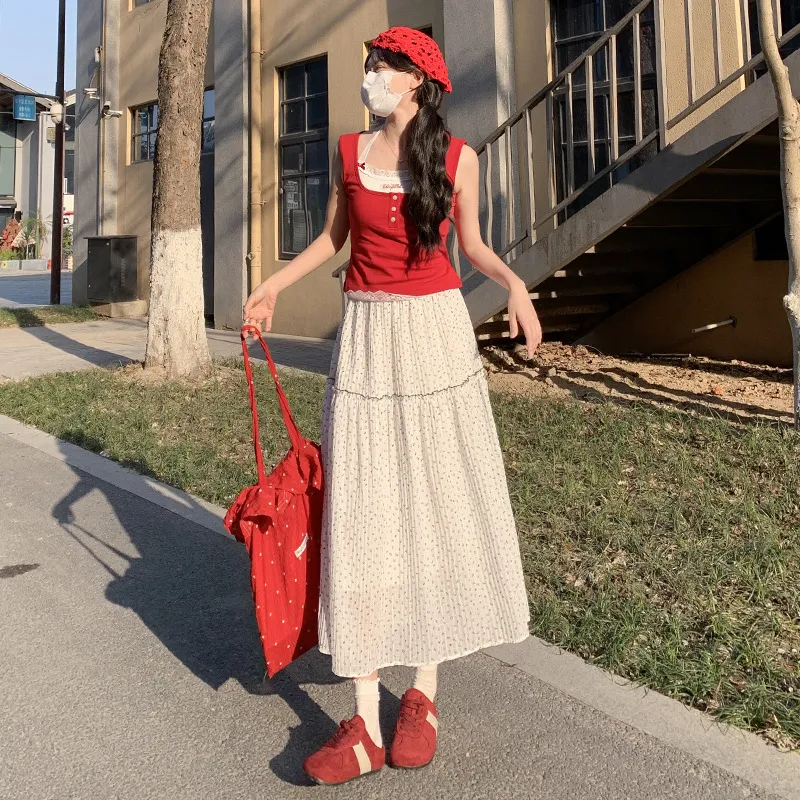 Gentle Welcome Casual Long Skirt Women's-2