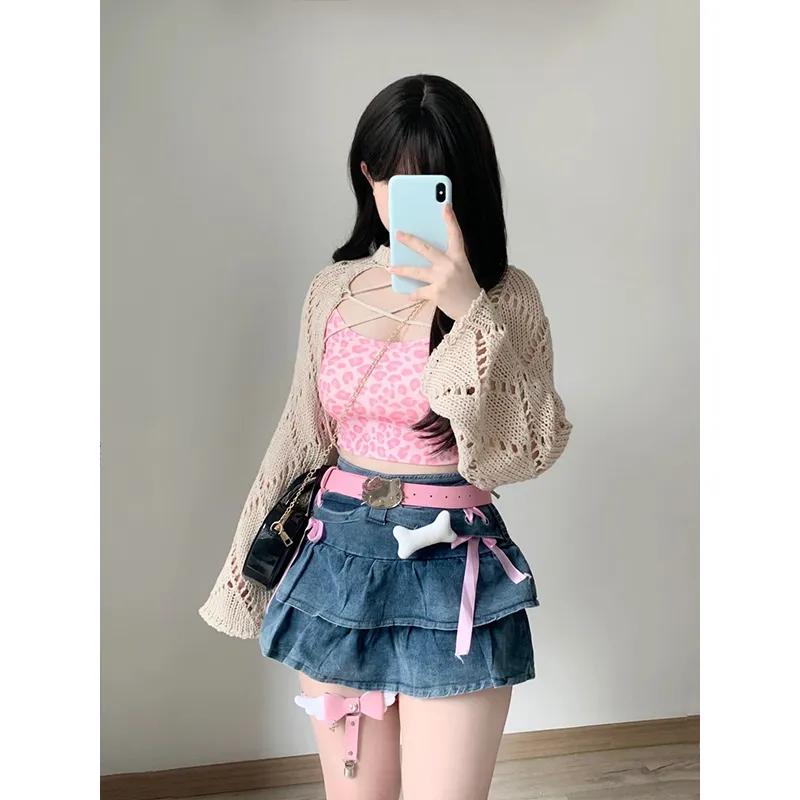 Gentle Welcome Denim Short Skirts Women's-3