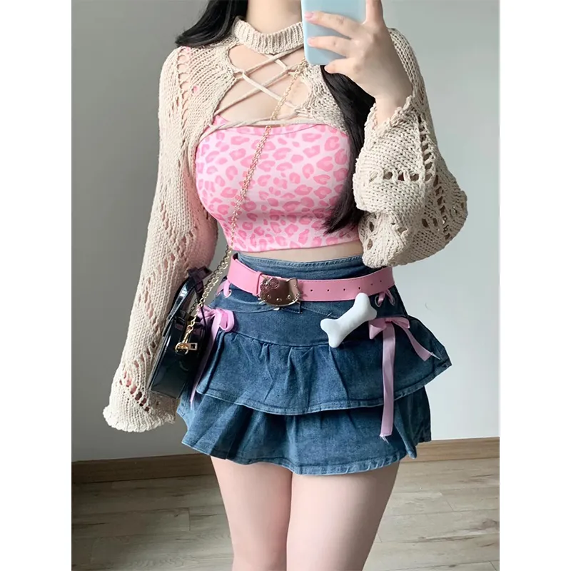 Gentle Welcome Denim Short Skirts Women's-4