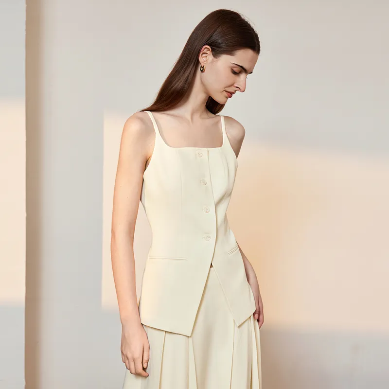 Amyenjoylife Camisoles Women's Beige Apricot-4
