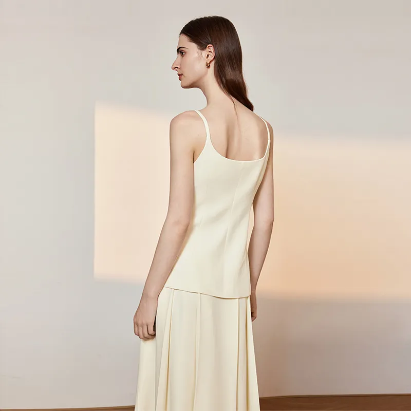 Amyenjoylife Camisoles Women's Beige Apricot-5