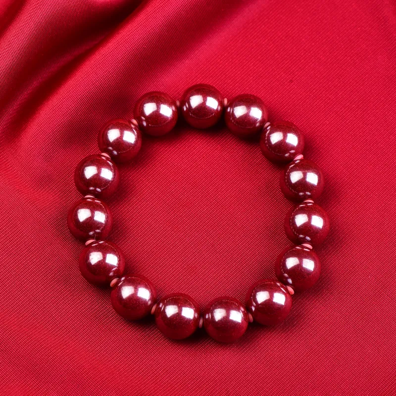 Gu He Natural Cinnabar Jade Bracelets Men's-29