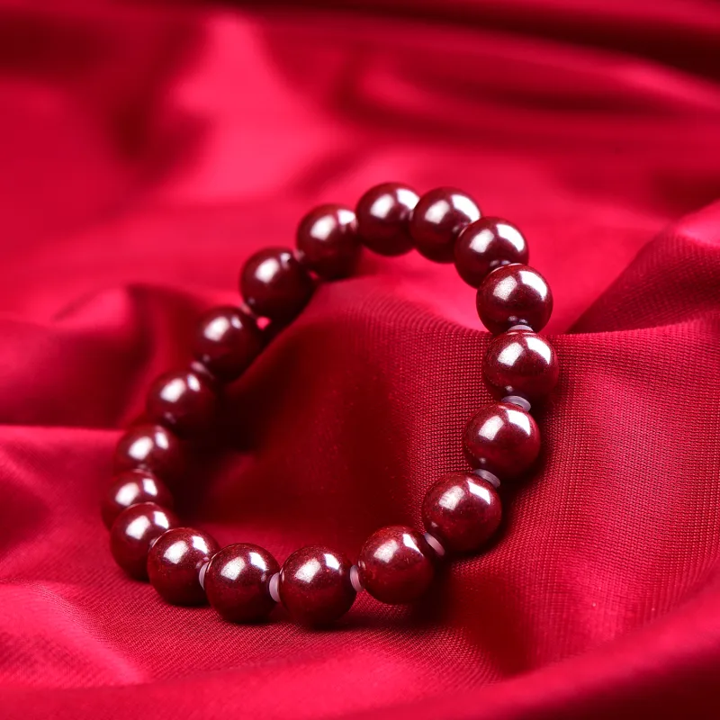 Gu He Natural Cinnabar Jade Bracelets Men's-24