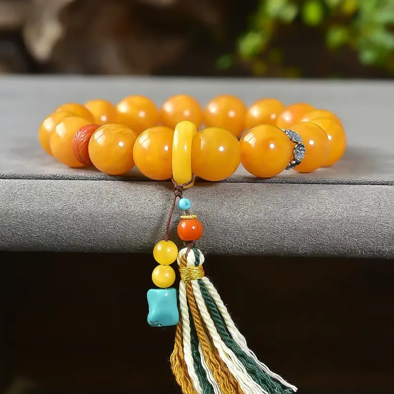 Gu He Amber/Beeswax Jade Bracelets Unisex-1