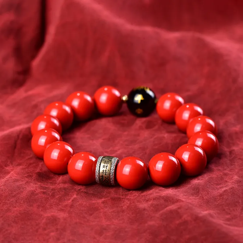 Gu He Reconstructed Cinnabar Jade Bracelets Unisex-20