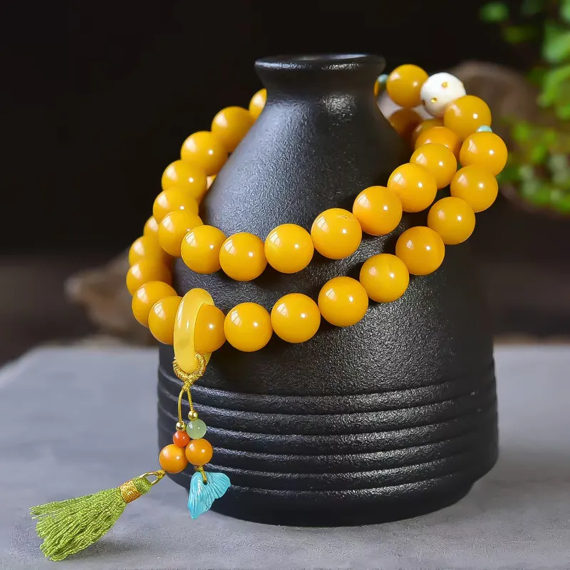 Gu He Amber/Beeswax Bracelets Unisex-5