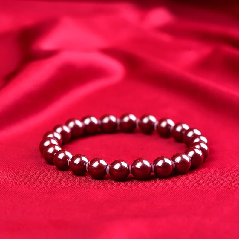 Gu He Natural Cinnabar Jade Bracelets Men's-9