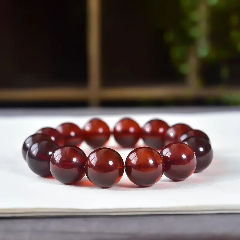 Gu He Amber/Beeswax Bracelets Unisex-5