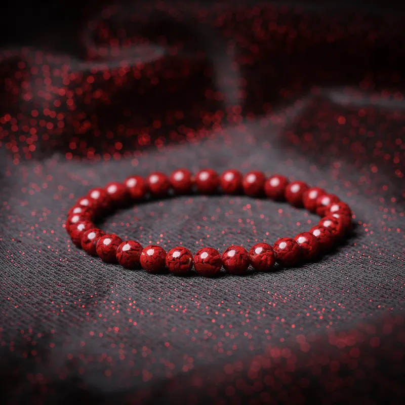 Gu He Reconstructed Cinnabar Jade Bracelets Unisex-1