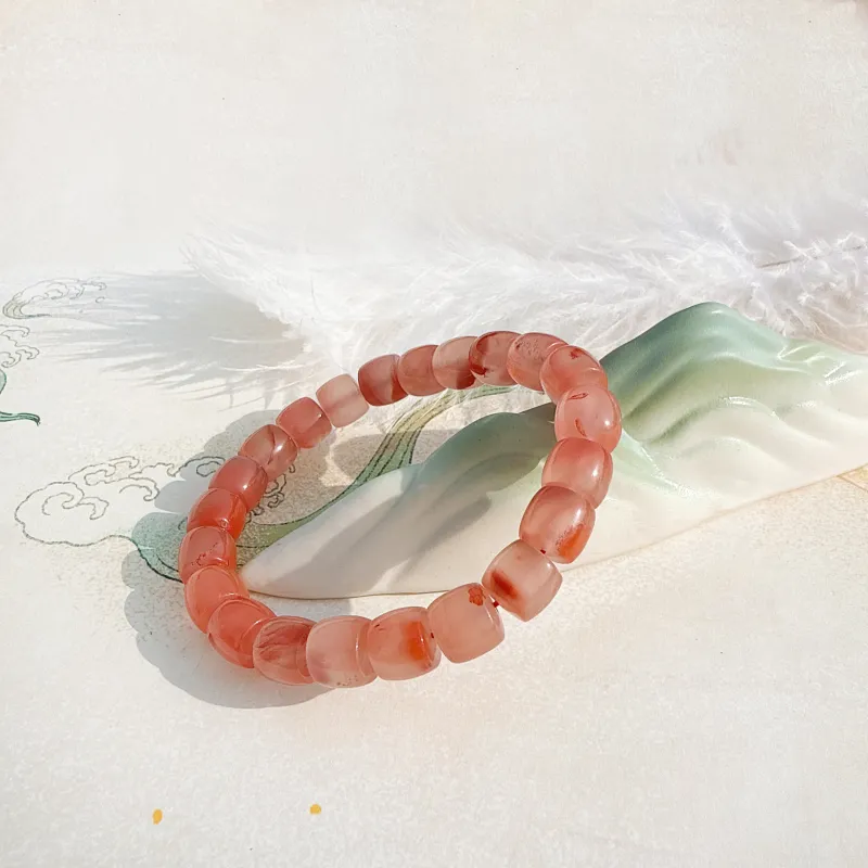 Gu He Southern Red Agate Jade Bracelets Unisex-4