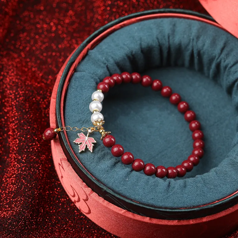 Gu He Reconstructed Cinnabar Bracelets Unisex-7
