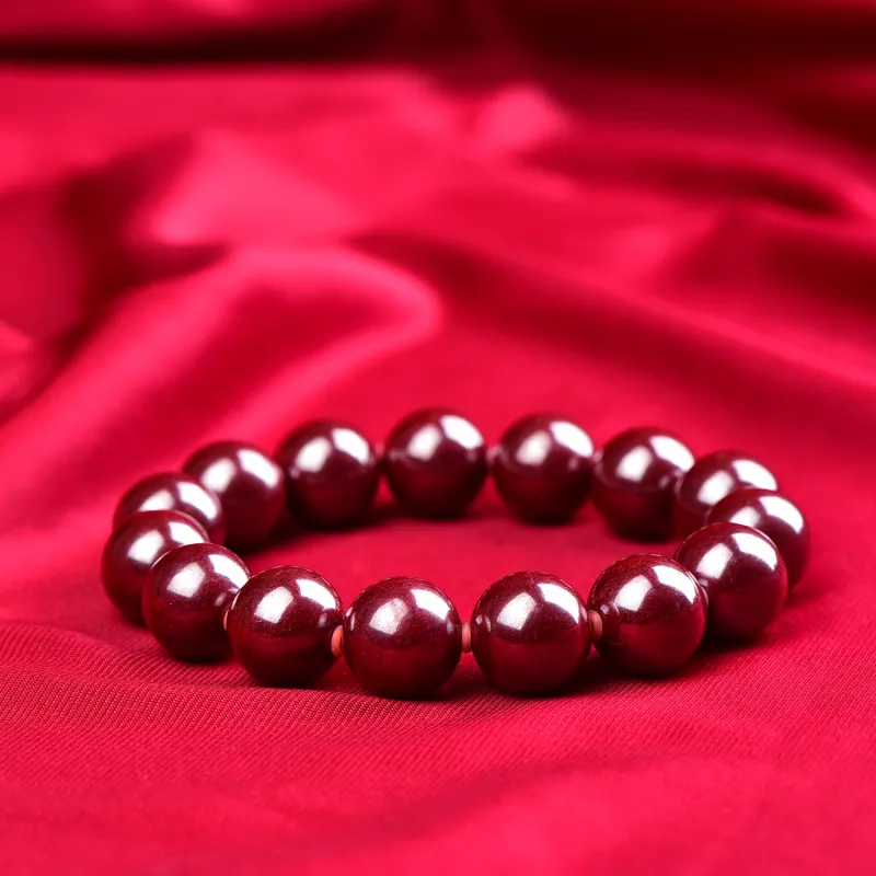 Gu He Natural Cinnabar Jade Bracelets Men's-30