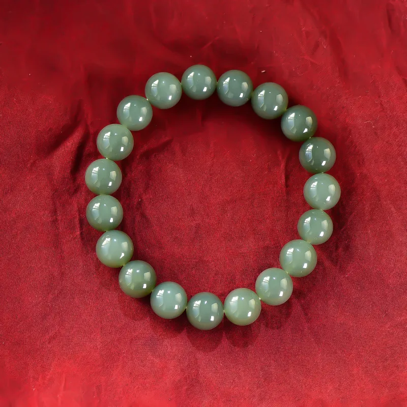 Gu He Hetian Jade Bracelets Green Jade Unisex-4