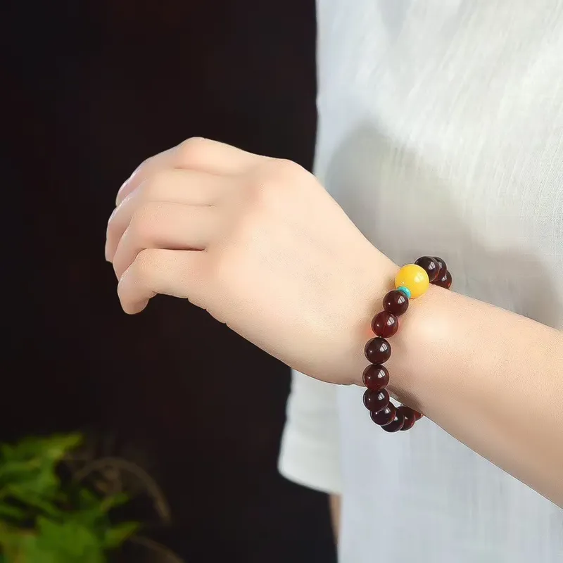 Gu He Amber/Beeswax Bracelets Unisex-6