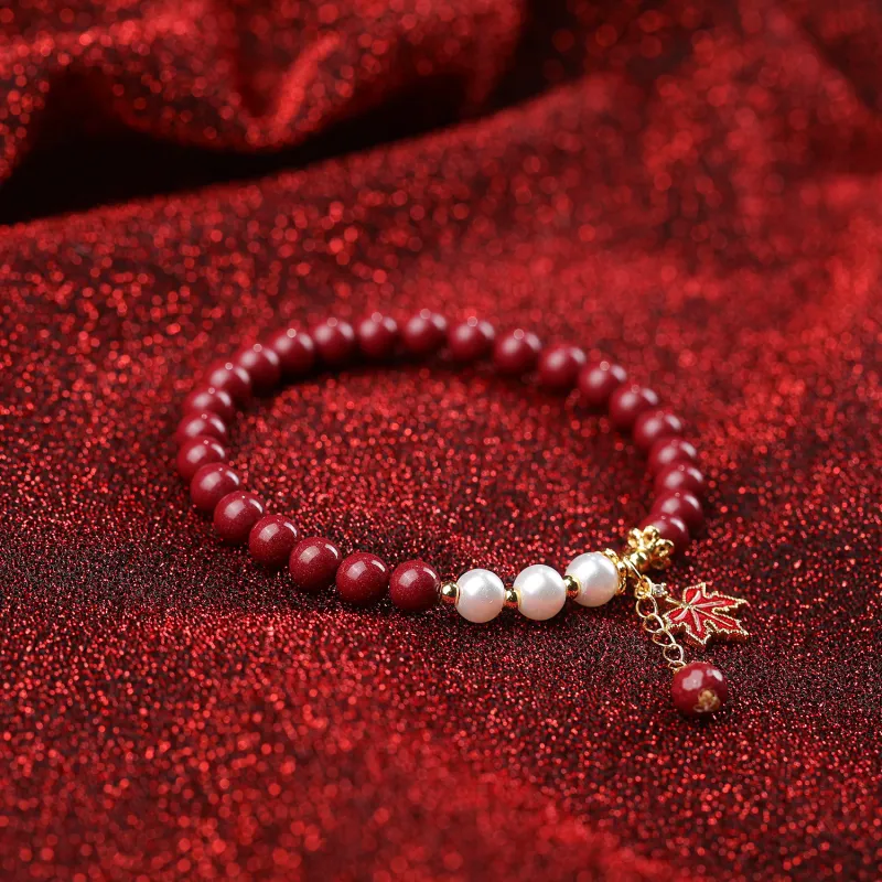 Gu He Reconstructed Cinnabar Bracelets Unisex-3