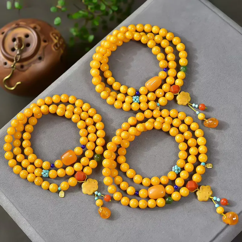 Gu He Amber/Beeswax Bracelets Unisex-2