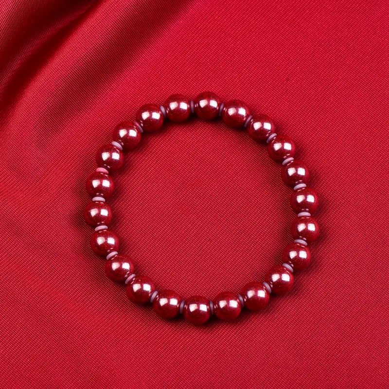 Gu He Natural Cinnabar Jade Bracelets Men's-8