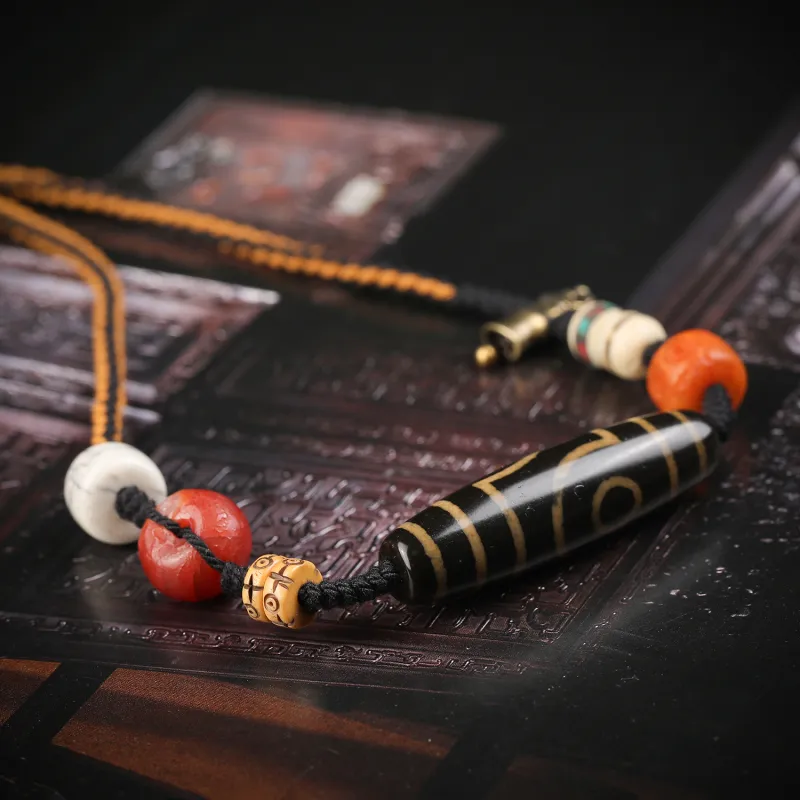 Gu He Natural Agate Jade Necklaces Unisex-2