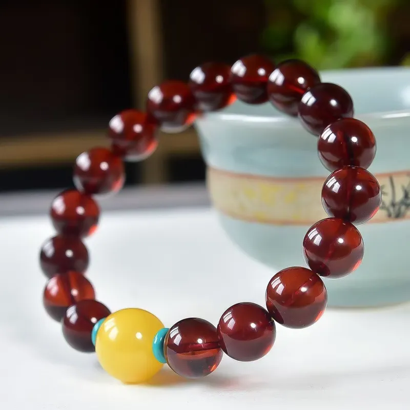 Gu He Amber/Beeswax Bracelets Unisex-3