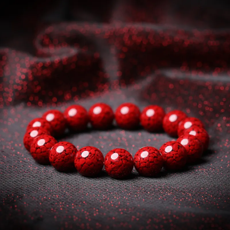 Gu He Reconstructed Cinnabar Jade Bracelets Unisex-14