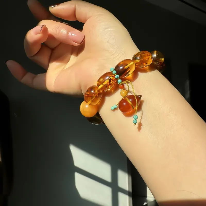 Gu He Amber Jade Bracelets Unisex-6