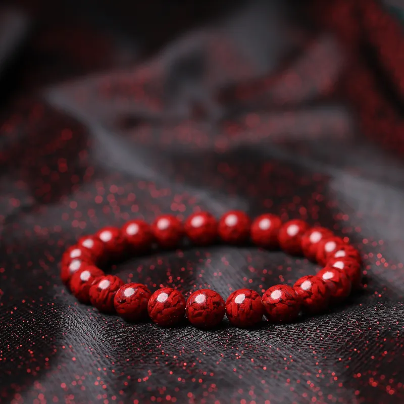 Gu He Reconstructed Cinnabar Jade Bracelets Unisex-12