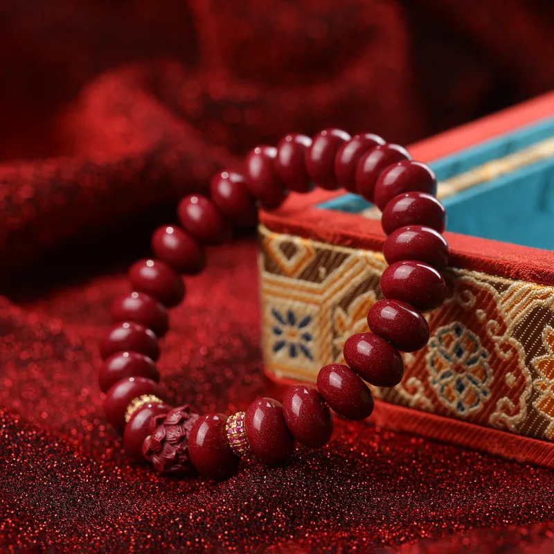 Gu He Reconstructed Cinnabar Bracelets Unisex-2