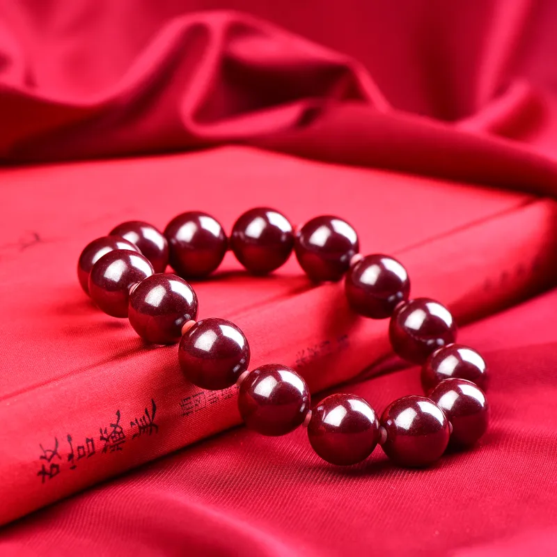 Gu He Natural Cinnabar Jade Bracelets Men's-32