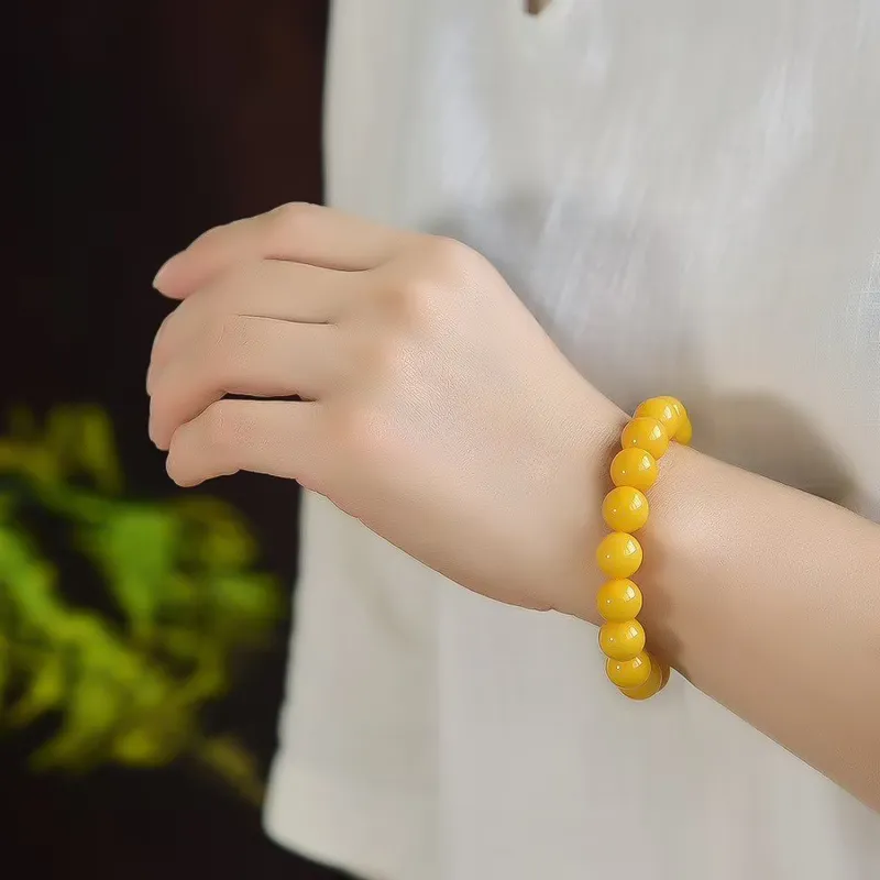 Gu He Amber/Beeswax Bracelets Unisex-5