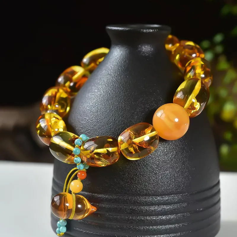Gu He Amber Jade Bracelets Unisex-4