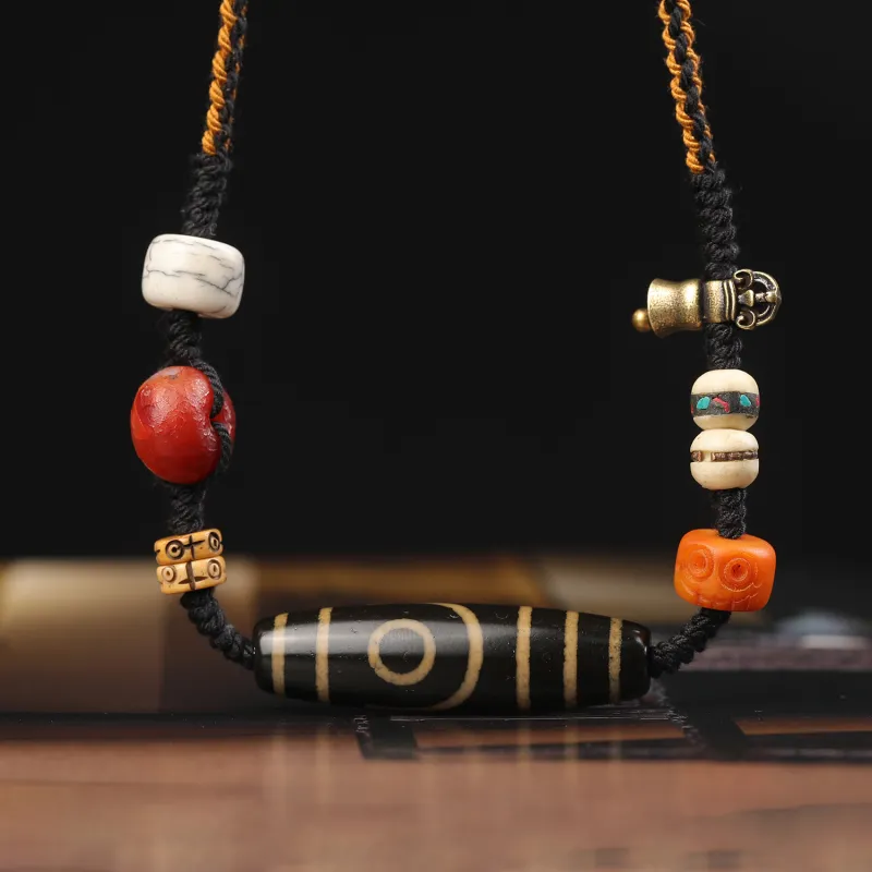 Gu He Natural Agate Jade Necklaces Unisex-3