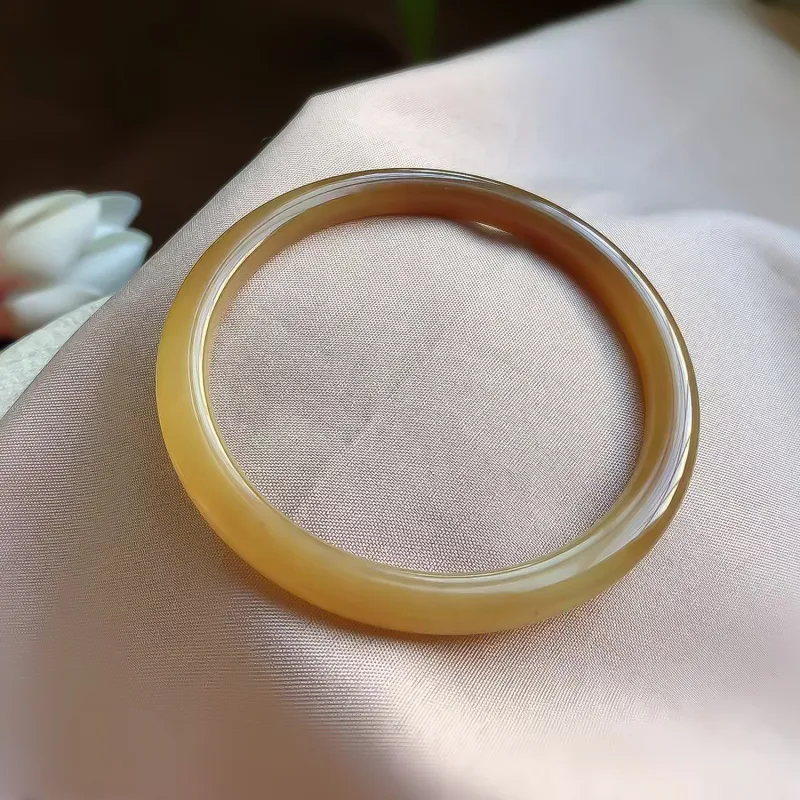 Gu He Hetian Jade Bangles Sugar Jade Unisex-1