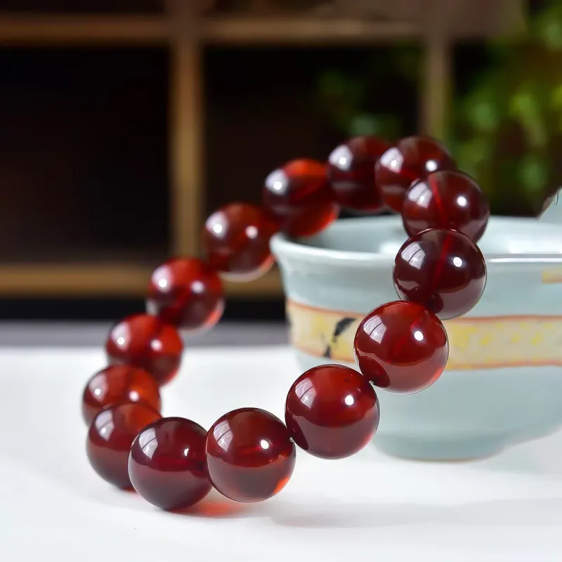 Gu He Amber/Beeswax Bracelets Unisex-3