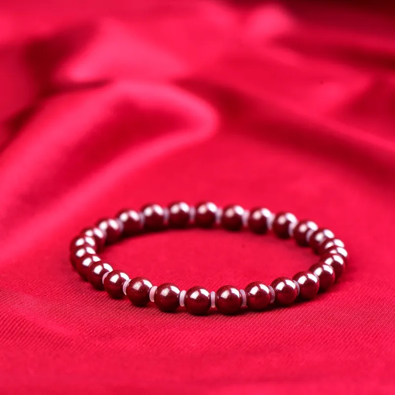 Gu He Natural Cinnabar Jade Bracelets Men's-2
