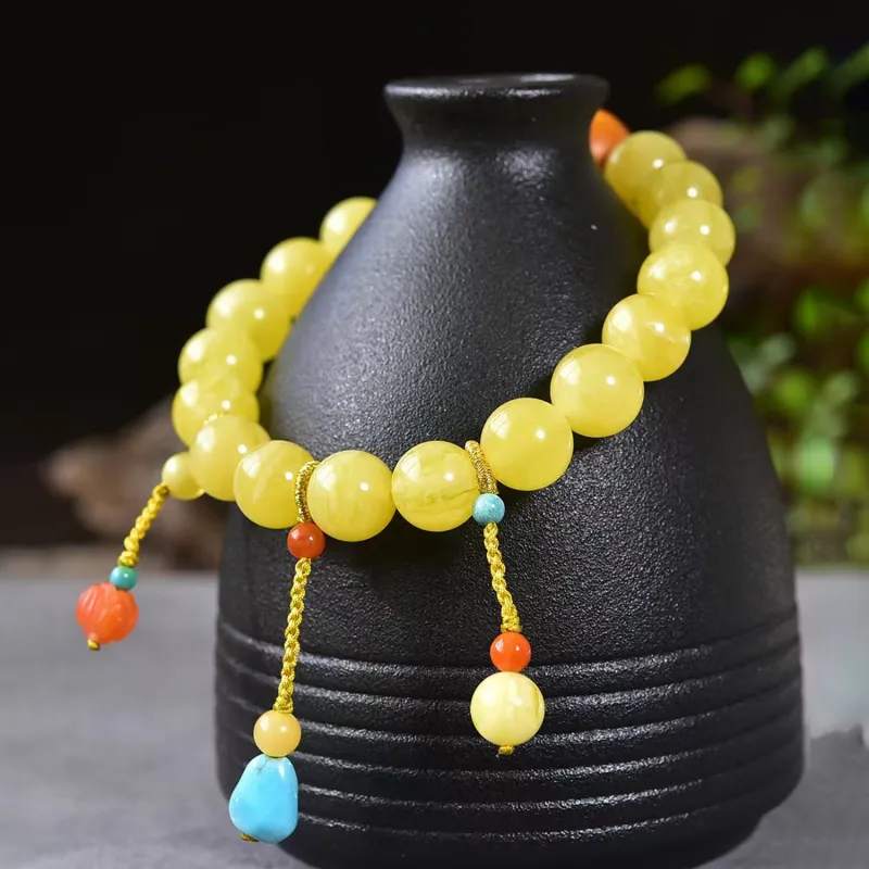 Gu He Amber/Beeswax Bracelets Unisex-4