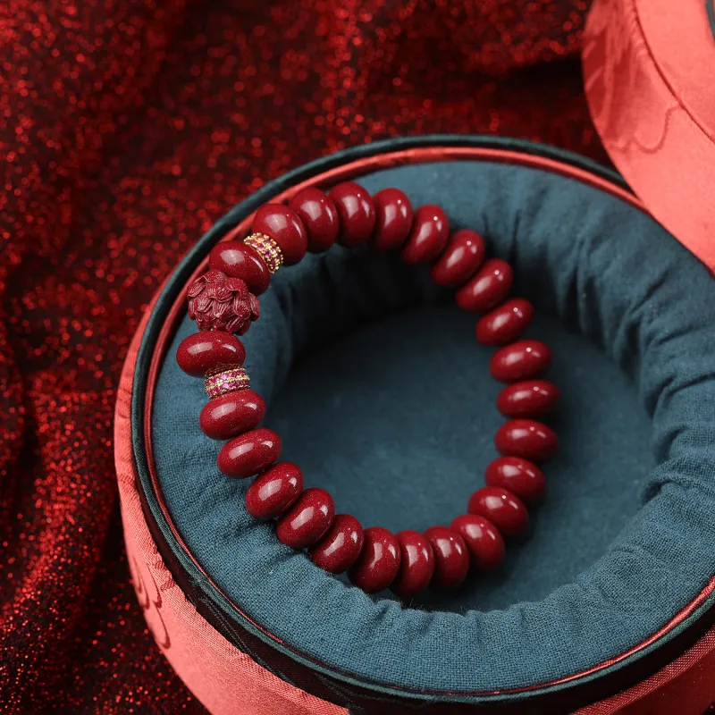 Gu He Reconstructed Cinnabar Bracelets Unisex-6