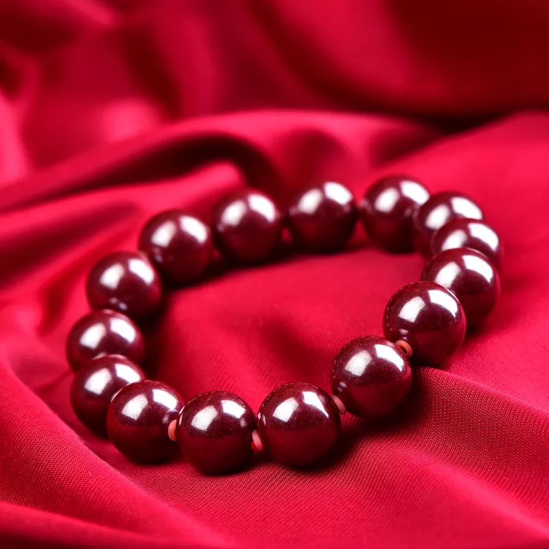 Gu He Natural Cinnabar Jade Bracelets Men's-31